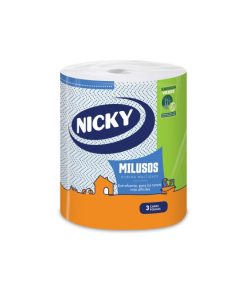 PAPEL COCINA NICKY MILUSOS EXTRAFUERTE FSC 3 CAPAS x1